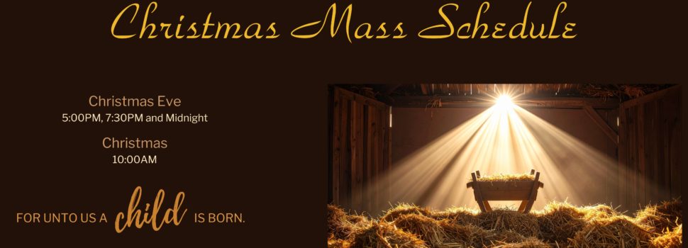 Join us for Mass and fill your hearts with peace.