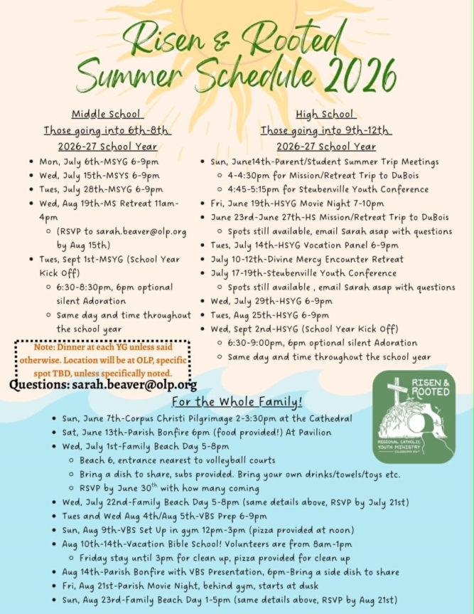 Summer Schedule 2026