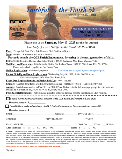 Faith to the Finish 5k Registration 2023