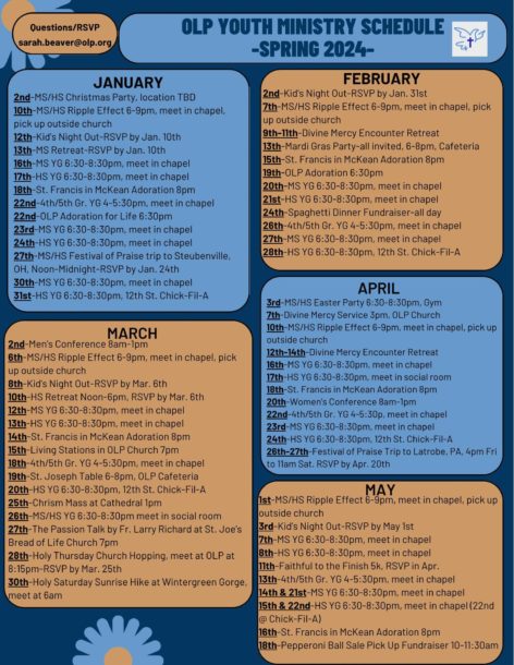 Revised 2024 Spring Schedule