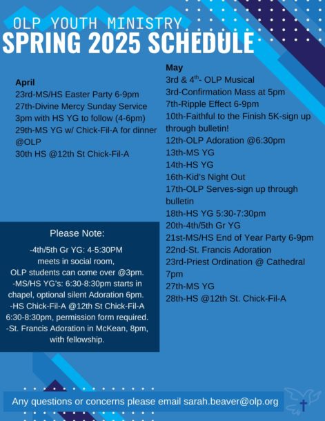 Spring Schedule April May 2025