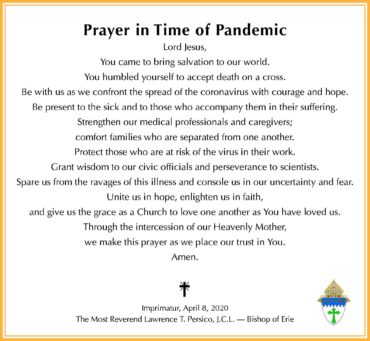 Bishop Persico Pandemic Prayer