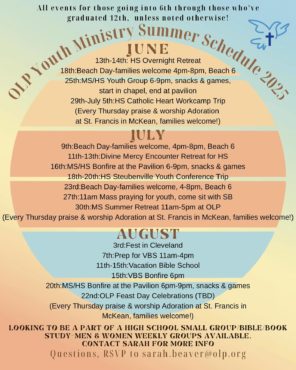 Summer Schedule 2025